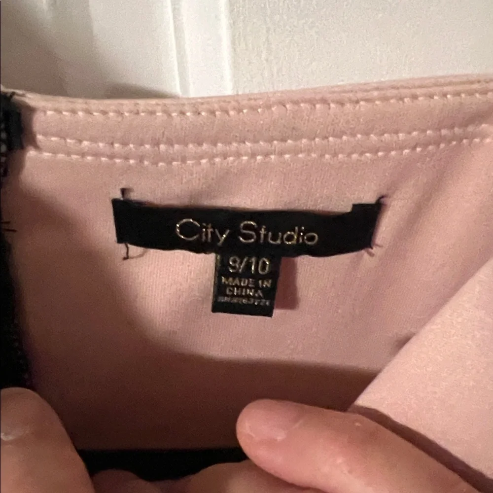 Rosette Ruched Bandeau Bodice Dress Coquette/ fit and flare/ Size 9/10 - Picture 7 of 7